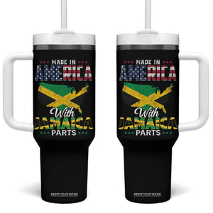 Made In America With Jamaica Parts Tumbler With Handle Jamaican American TS11 One Size: 40 oz Black Print Your Wear