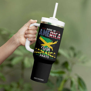 Made In America With Jamaica Parts Tumbler With Handle Jamaican American TS11 Print Your Wear