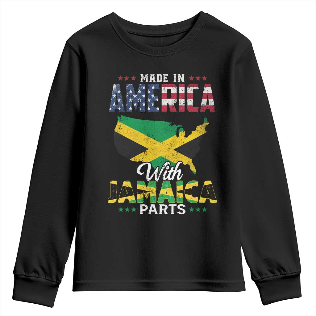 Made In America With Jamaica Parts Youth Sweatshirt Jamaican American TS11 Black Print Your Wear