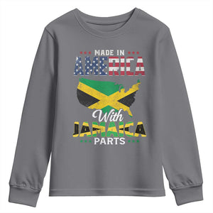 Made In America With Jamaica Parts Youth Sweatshirt Jamaican American TS11 Charcoal Print Your Wear