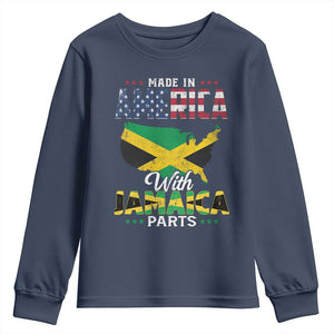Made In America With Jamaica Parts Youth Sweatshirt Jamaican American TS11 Navy Print Your Wear
