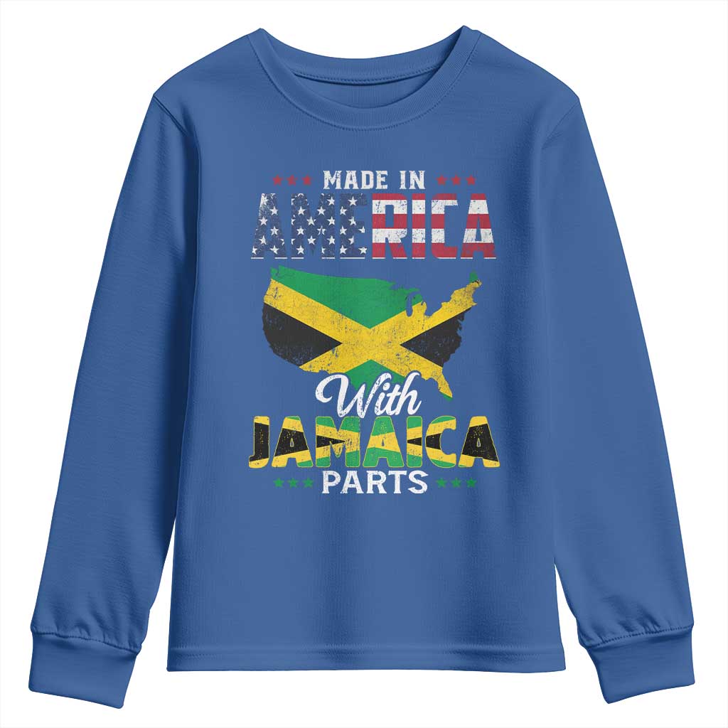 Made In America With Jamaica Parts Youth Sweatshirt Jamaican American TS11 Royal Blue Print Your Wear