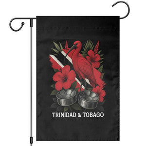 Trinidadian and Tobagonian Pride Garden Flag Trinidadian Roots Scarlet Ibis Steelpans TS11 Black Print Your Wear