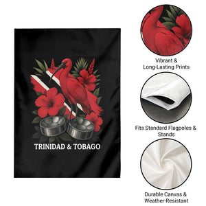Trinidadian and Tobagonian Pride Garden Flag Trinidadian Roots Scarlet Ibis Steelpans TS11 Print Your Wear