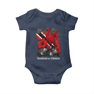 Trinidadian and Tobagonian Pride Baby Onesie Trinidadian Roots Scarlet Ibis Steelpans TS11 Navy Print Your Wear