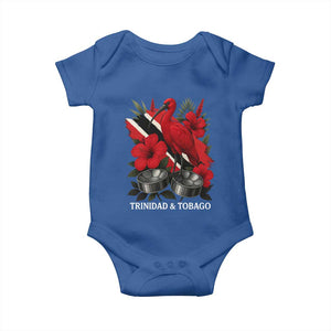 Trinidadian and Tobagonian Pride Baby Onesie Trinidadian Roots Scarlet Ibis Steelpans TS11 Royal Blue Print Your Wear