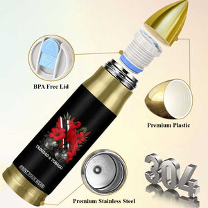 Trinidadian and Tobagonian Pride Bullet Tumbler Trinidadian Roots Scarlet Ibis Steelpans TS11 Print Your Wear
