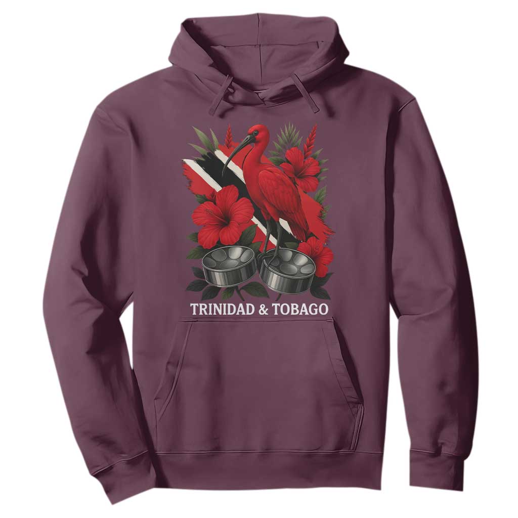 Trinidadian and Tobagonian Pride Hoodie Trinidadian Roots Scarlet Ibis Steelpans TS11 Maroon Print Your Wear
