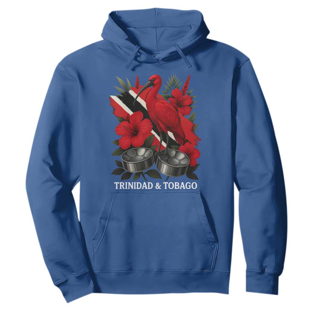 Trinidadian and Tobagonian Pride Hoodie Trinidadian Roots Scarlet Ibis Steelpans TS11 Royal Blue Print Your Wear