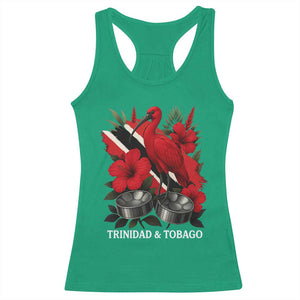 Trinidadian and Tobagonian Pride Racerback Tank Top Trinidadian Roots Scarlet Ibis Steelpans TS11 Irish Green Print Your Wear
