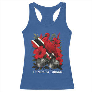 Trinidadian and Tobagonian Pride Racerback Tank Top Trinidadian Roots Scarlet Ibis Steelpans TS11 Royal Blue Print Your Wear
