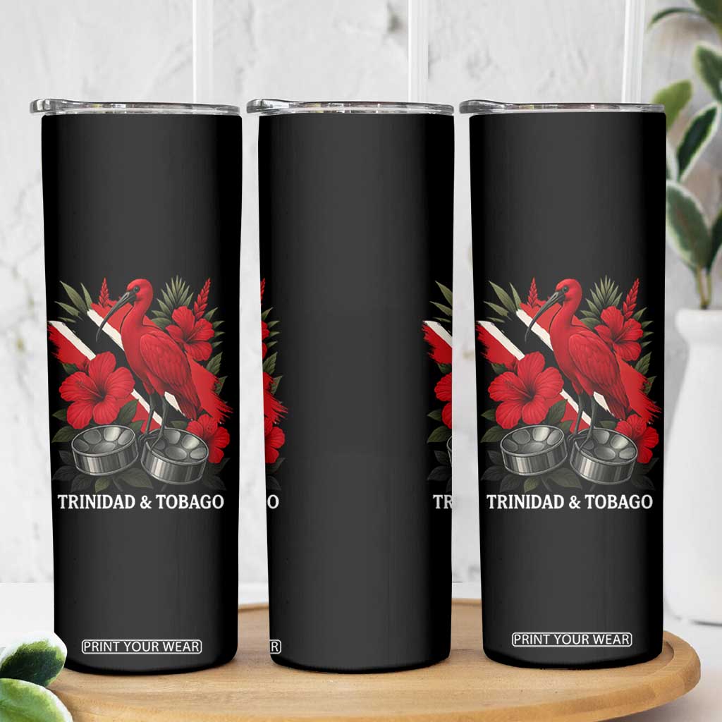 Trinidadian and Tobagonian Pride Skinny Tumbler Trinidadian Roots Scarlet Ibis Steelpans TS11 Print Your Wear