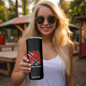 Trinidadian and Tobagonian Pride Skinny Tumbler Trinidadian Roots Scarlet Ibis Steelpans TS11 Print Your Wear