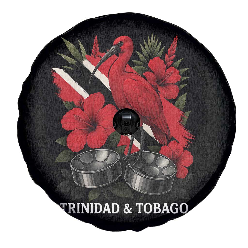 Trinidadian and Tobagonian Pride Spare Tire Cover Trinidadian Roots Scarlet Ibis Steelpans TS11 Print Your Wear