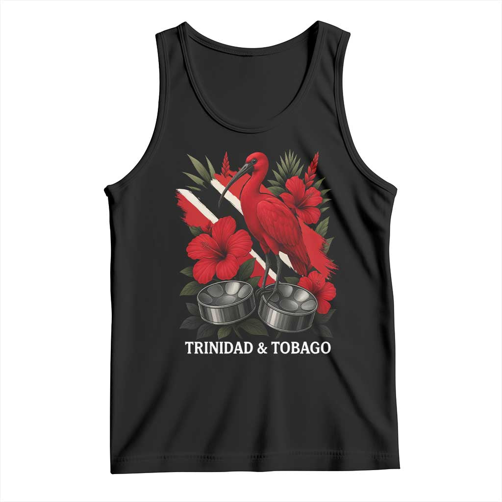Trinidadian and Tobagonian Pride Tank Top Trinidadian Roots Scarlet Ibis Steelpans TS11 Black Print Your Wear