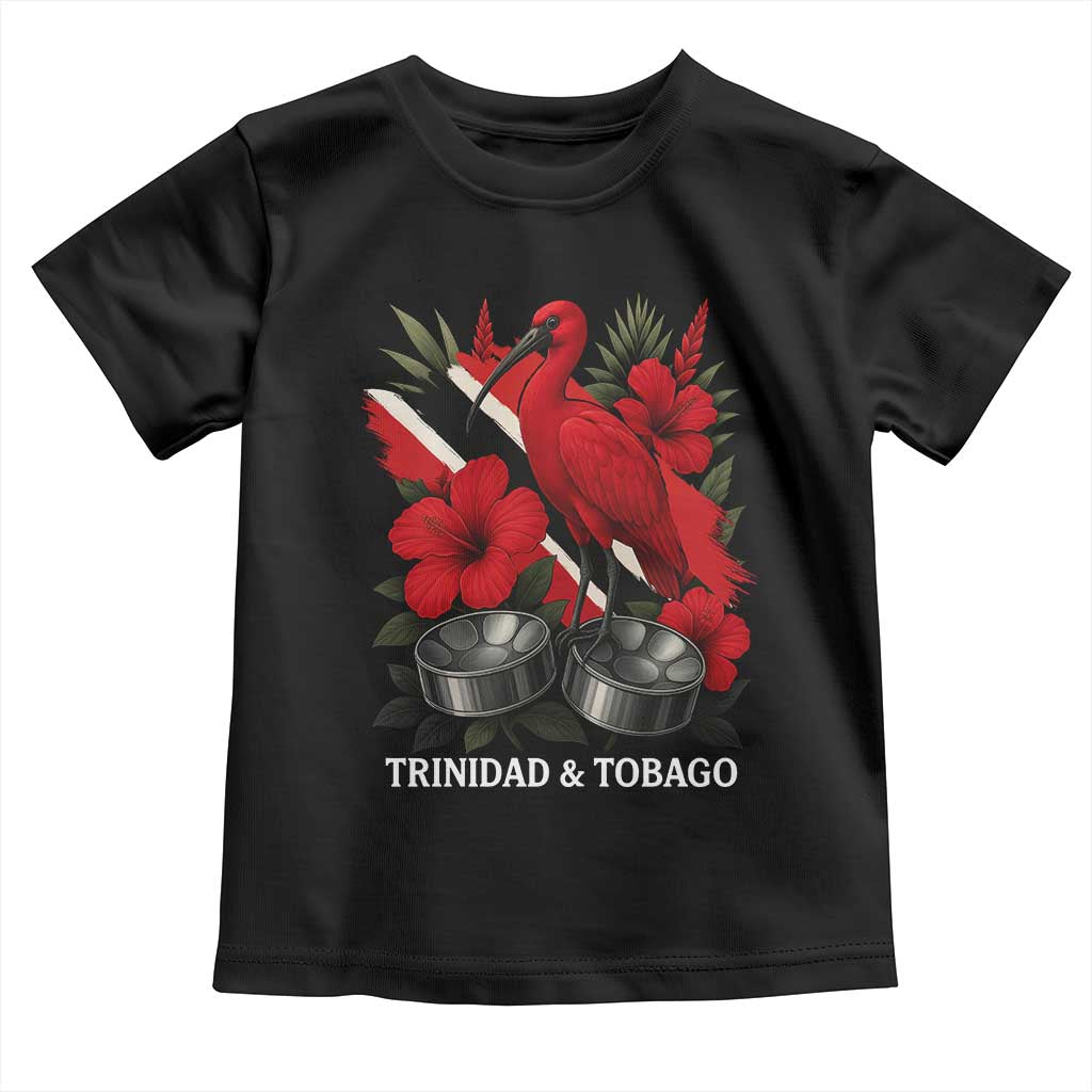 Trinidadian and Tobagonian Pride Toddler T Shirt Trinidadian Roots Scarlet Ibis Steelpans TS11 Black Print Your Wear