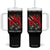 Trinidadian and Tobagonian Pride Tumbler With Handle Trinidadian Roots Scarlet Ibis Steelpans TS11 One Size: 40 oz Black Print Your Wear