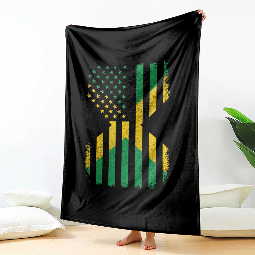 Jamaican American Distressed Patriotic Flag Throw Blanket TS11 Print Your Wear