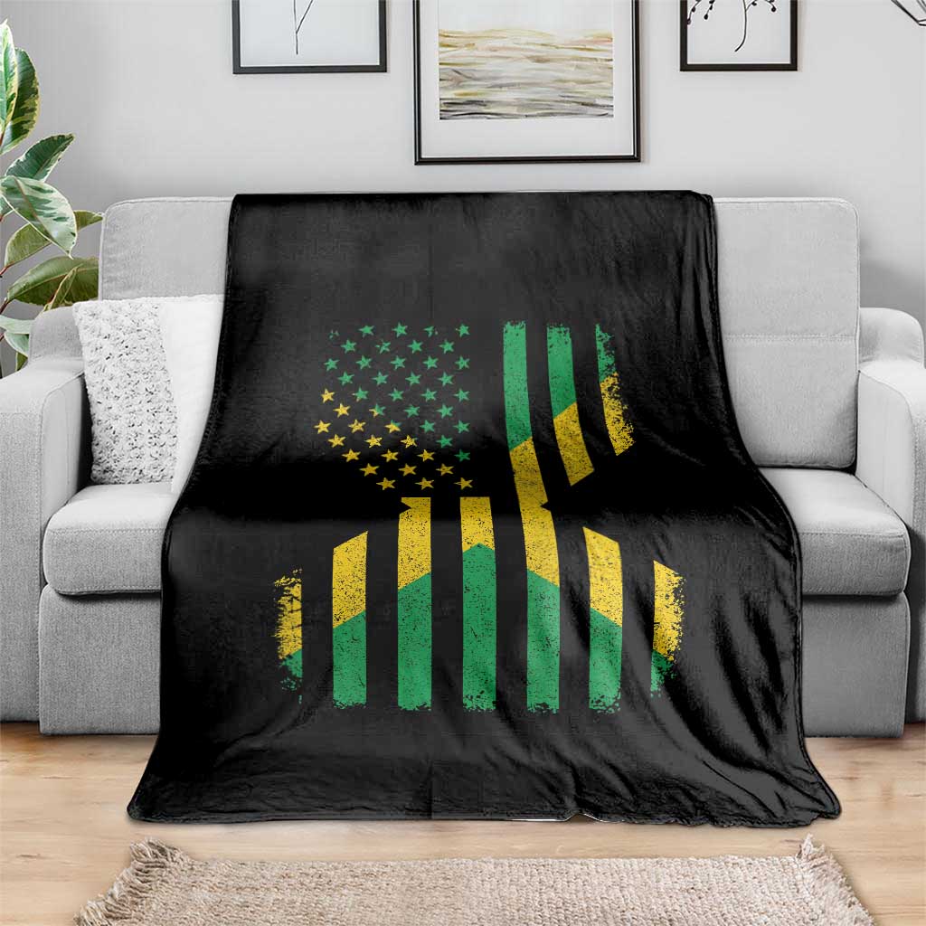 Jamaican American Distressed Patriotic Flag Throw Blanket TS11 Print Your Wear