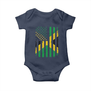 Jamaican American Distressed Patriotic Flag Baby Onesie TS11 Navy Print Your Wear