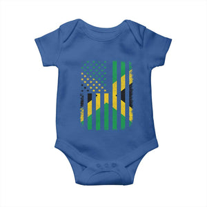 Jamaican American Distressed Patriotic Flag Baby Onesie TS11 Royal Blue Print Your Wear