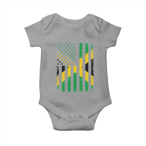 Jamaican American Distressed Patriotic Flag Baby Onesie TS11 Sport Gray Print Your Wear