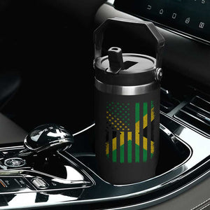 Jamaican American Distressed Patriotic Flag Flip Straw Tumbler TS11 Print Your Wear