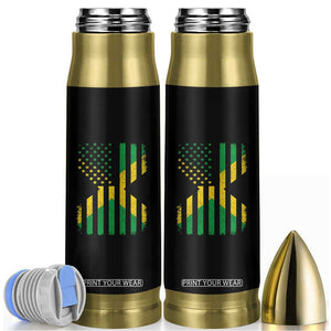 Jamaican American Distressed Patriotic Flag Bullet Tumbler TS11 Black Print Your Wear