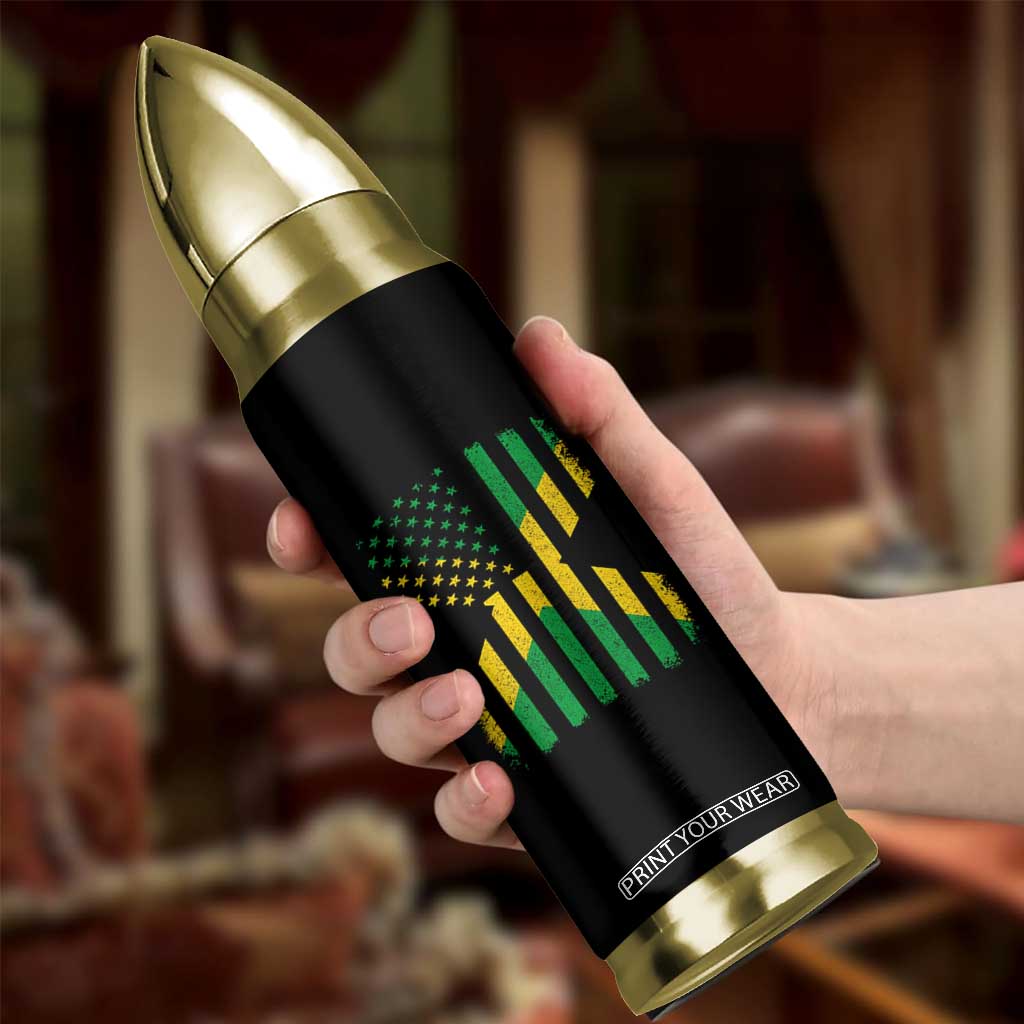 Jamaican American Distressed Patriotic Flag Bullet Tumbler TS11 Print Your Wear