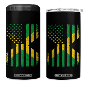 Jamaican American Distressed Patriotic Flag 4 in 1 Can Cooler Tumbler TS11 One Size: 16 oz Black Print Your Wear