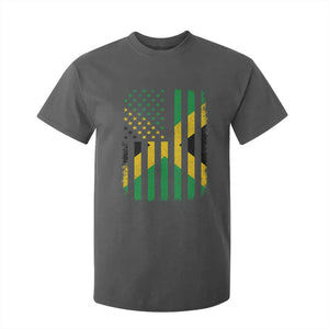 Jamaican American Distressed Patriotic Flag T Shirt For Kid TS11 Dark Heather Print Your Wear