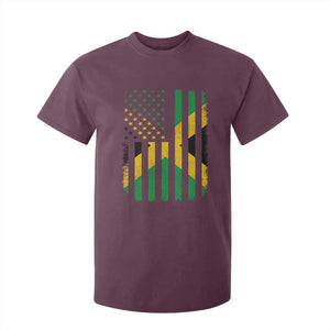 Jamaican American Distressed Patriotic Flag T Shirt For Kid TS11 Maroon Print Your Wear