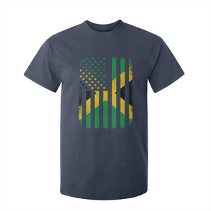 Jamaican American Distressed Patriotic Flag T Shirt For Kid TS11 Navy Print Your Wear