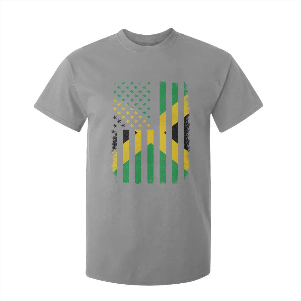 Jamaican American Distressed Patriotic Flag T Shirt For Kid TS11 Sport Gray Print Your Wear