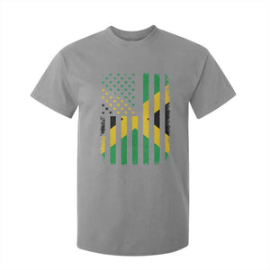 Jamaican American Distressed Patriotic Flag T Shirt For Kid TS11 Sport Gray Print Your Wear