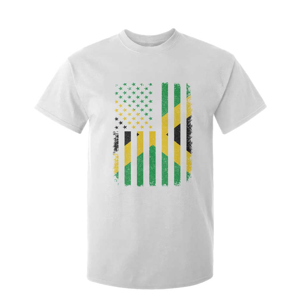 Jamaican American Distressed Patriotic Flag T Shirt For Kid TS11 White Print Your Wear