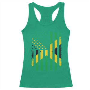 Jamaican American Distressed Patriotic Flag Racerback Tank Top TS11 Irish Green Print Your Wear