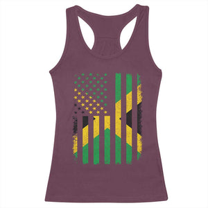 Jamaican American Distressed Patriotic Flag Racerback Tank Top TS11 Maroon Print Your Wear