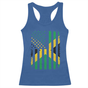 Jamaican American Distressed Patriotic Flag Racerback Tank Top TS11 Royal Blue Print Your Wear