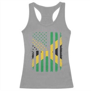 Jamaican American Distressed Patriotic Flag Racerback Tank Top TS11 Sport Gray Print Your Wear