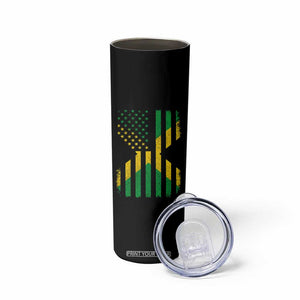 Jamaican American Distressed Patriotic Flag Skinny Tumbler TS11 Print Your Wear