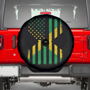 Jamaican American Distressed Patriotic Flag Spare Tire Cover TS11 Black Print Your Wear