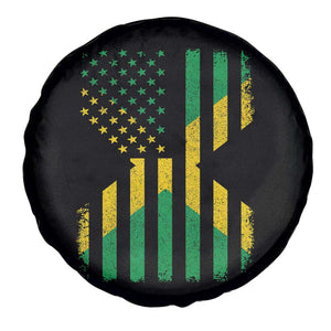 Jamaican American Distressed Patriotic Flag Spare Tire Cover TS11 Print Your Wear