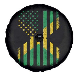 Jamaican American Distressed Patriotic Flag Spare Tire Cover TS11 Print Your Wear