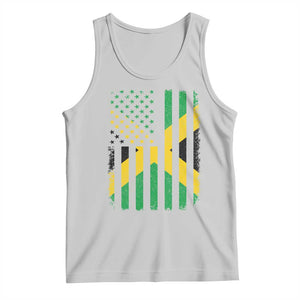 Jamaican American Distressed Patriotic Flag Tank Top TS11 Ash Print Your Wear