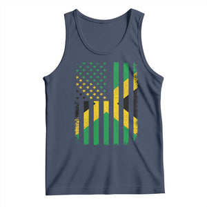 Jamaican American Distressed Patriotic Flag Tank Top TS11 Navy Print Your Wear