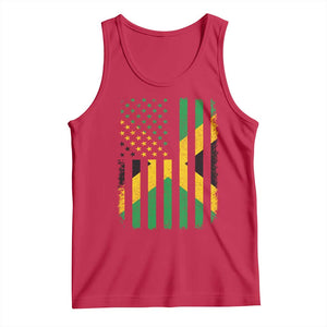 Jamaican American Distressed Patriotic Flag Tank Top TS11 Red Print Your Wear