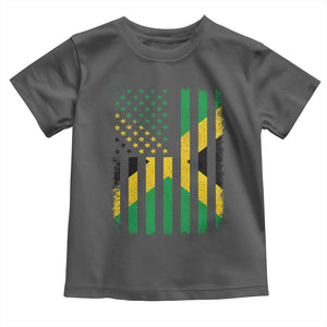 Jamaican American Distressed Patriotic Flag Toddler T Shirt TS11 Dark Heather Print Your Wear