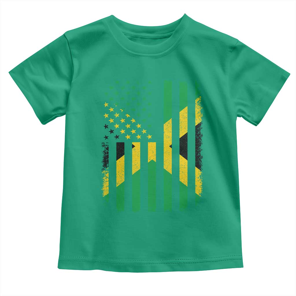 Jamaican American Distressed Patriotic Flag Toddler T Shirt TS11 Irish Green Print Your Wear