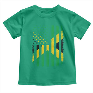 Jamaican American Distressed Patriotic Flag Toddler T Shirt TS11 Irish Green Print Your Wear